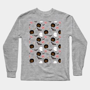 Halloween cute pink pattern Long Sleeve T-Shirt